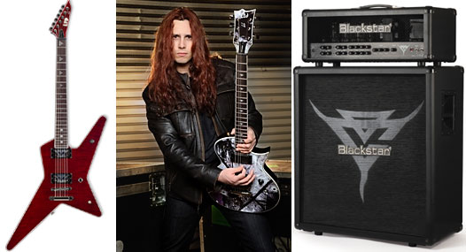 Gus G. with his ESP Sginature Guitars and Black Star Amp